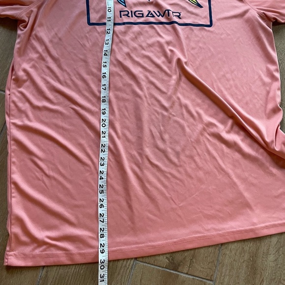 Rig and Water Pink/Coral Short Sleeve Polyester Fishing Shirt Men's XL - Picture 7 of 8